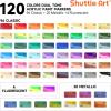 Shuttle Art 60 Pack Dual Tone Acrylic Paint Markers, 120 Colors Acrylic Paint Pens for Rock Painting, Ceramic, Wood, Canvas, Glass, Stone, Fabric, Card Making, DIY & Art Supplies(60 Pack 120 Colors)