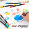 Shuttle Art 80 Colors Dual Tip Acrylic Paint Markers, Brush Tip and Fine Tip Acrylic Paint Pens for Rock Painting, Ceramic, Wood, Canvas, Plastic, Glass, Stone, Calligraphy, Card Making, DIY Crafts(28 Colors Brush Tip and Dot Tip)
