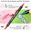 Shuttle Art 80 Colors Dual Tip Acrylic Paint Markers, Brush Tip and Fine Tip Acrylic Paint Pens for Rock Painting, Ceramic, Wood, Canvas, Plastic, Glass, Stone, Calligraphy, Card Making, DIY Crafts(48 Colors Brush Tip & Fine Tip)