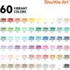 Shuttle Art Automatic Ink Control Acrylic Paint Markers, 60 Colors Brush Tip Acrylic Paint Pens for Rock Painting, Ceramic, Wood, Canvas, Glass, Stone, Fabric, Card Making, DIY & Art Supplies(60 Colors Brush Tip)