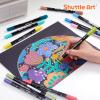 Shuttle Art Automatic Ink Control Acrylic Paint Markers, 60 Colors Brush Tip Acrylic Paint Pens for Rock Painting, Ceramic, Wood, Canvas, Glass, Stone, Fabric, Card Making, DIY & Art Supplies(Brush Tip and Dot Tip)