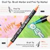 Shuttle Art Automatic Ink Control Acrylic Paint Markers, 60 Colors Brush Tip Acrylic Paint Pens for Rock Painting, Ceramic, Wood, Canvas, Glass, Stone, Fabric, Card Making, DIY & Art Supplies(28 Pastel Colrs)