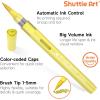 Shuttle Art Automatic Ink Control Acrylic Paint Markers, 60 Colors Brush Tip Acrylic Paint Pens for Rock Painting, Ceramic, Wood, Canvas, Glass, Stone, Fabric, Card Making, DIY & Art Supplies(24 Metallic Colors Brush Tip)