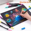 Shuttle Art Automatic Ink Control Acrylic Paint Markers, 60 Colors Brush Tip Acrylic Paint Pens for Rock Painting, Ceramic, Wood, Canvas, Glass, Stone, Fabric, Card Making, DIY & Art Supplies(Dot Tip and Fine Tip)