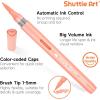Shuttle Art Automatic Ink Control Acrylic Paint Markers, 60 Colors Brush Tip Acrylic Paint Pens for Rock Painting, Ceramic, Wood, Canvas, Glass, Stone, Fabric, Card Making, DIY & Art Supplies(24 Pastel Colors Brush Tip)