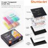 Shuttle Art Automatic Ink Control Acrylic Paint Markers, 60 Colors Brush Tip Acrylic Paint Pens for Rock Painting, Ceramic, Wood, Canvas, Glass, Stone, Fabric, Card Making, DIY & Art Supplies(24 Pastel Colors Brush Tip)