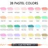 Shuttle Art Automatic Ink Control Acrylic Paint Markers, 60 Colors Brush Tip Acrylic Paint Pens for Rock Painting, Ceramic, Wood, Canvas, Glass, Stone, Fabric, Card Making, DIY & Art Supplies(28 Pastel Colrs)