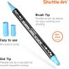 Shuttle Art Automatic Ink Control Acrylic Paint Markers, 60 Colors Brush Tip Acrylic Paint Pens for Rock Painting, Ceramic, Wood, Canvas, Glass, Stone, Fabric, Card Making, DIY & Art Supplies(Brush Tip and Dot Tip)
