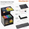 Shuttle Art Automatic Ink Control Acrylic Paint Markers, 60 Colors Brush Tip Acrylic Paint Pens for Rock Painting, Ceramic, Wood, Canvas, Glass, Stone, Fabric, Card Making, DIY & Art Supplies(48 Colors Brush Tip)