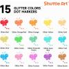 Shuttle Art Shimmer Dot Markers, 15 Glitter Colors Washable Markers for Toddlers,Bingo Daubers Supplies Kids Preschool Children, Non Toxic Water-Based
