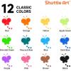 Shuttle Art Washable Dot Markers 36 Colors with Free Activity Book, Fun Art Supplies for Kids Toddlers and Preschoolers, Non Toxic Water-Based Paint Daubers, Dot Art Markers(12 Colors)