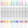 Shuttle Art 18 Colors Dual Tip Dot Marker Pens for Kids Adults, 18 Classic Colors, 0.8mm Fine Tip and Flexible Dot Tip for Journaling, DIY Crafts, Scrapbooks