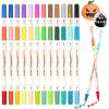 Shuttle Art 60 Pack Dual Tone Acrylic Paint Markers, 120 Colors Acrylic Paint Pens for Rock Painting, Ceramic, Wood, Canvas, Glass, Stone, Fabric, Card Making, DIY & Art Supplies(1 Count (Pack of 24))