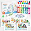Shuttle Art Dot Markers, 14 Colors Bingo Daubers with 135 Patterns, 5 Activity Books, Educational Set With Art Activities,Non-Toxic Washable Coloring Markers(14 Colors + 5 Activity Books)