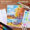 Shuttle Art Dual Tip Brush Pens, 70 Colors, Fine and Brush Dual Tip Markers Set, Portable Storage Case, Ideal for Calligraphy, Coloring, Doodling, Writing(105 Colors with 1 Coloring Book)