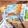 Shuttle Art Dual Tip Brush Pens, 70 Colors, Fine and Brush Dual Tip Markers Set, Portable Storage Case, Ideal for Calligraphy, Coloring, Doodling, Writing(25 Colors with 1 Coloring Book)