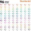 Shuttle Art Dual Tip Brush Pens, 70 Colors, Fine and Brush Dual Tip Markers Set, Portable Storage Case, Ideal for Calligraphy, Coloring, Doodling, Writing(96 Colours)