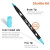 Shuttle Art Dual Tip Brush Pens, 70 Colors, Fine and Brush Dual Tip Markers Set, Portable Storage Case, Ideal for Calligraphy, Coloring, Doodling, Writing(Pastel color)