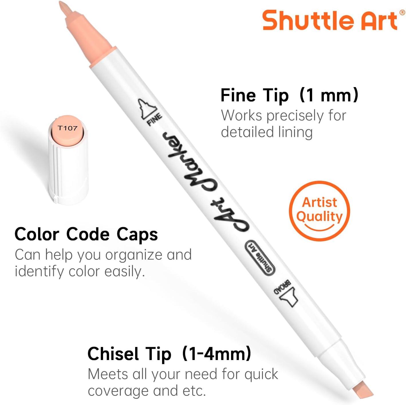 imageShuttle Art 30 Colors Skin ToneampampHair Art Markers Dual Tip Alcohol Based Flesh Color Marker Pen Set Contains 1 Blender Perfect for Kids ampamp Adults PortraitComic Anime Manga Illustration30 Skin Tone Colors