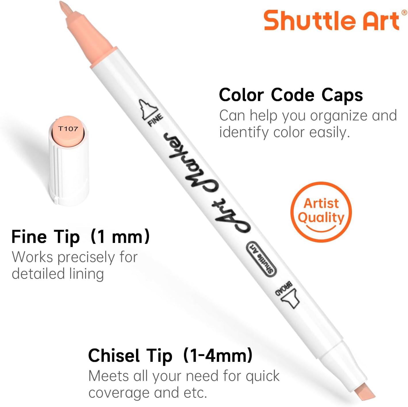 imageShuttle Art 30 Colors Skin ToneampampHair Art Markers Dual Tip Alcohol Based Flesh Color Marker Pen Set Contains 1 Blender Perfect for Kids ampamp Adults PortraitComic Anime Manga Illustration26 Skin Tone Colors