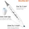 Shuttle Art 15 Colors Grey Tones Dual Tip Art Marker, Alcohol Based Marker Pens Double Ended with Fine and Chisel Point Tips Perfect for Drawing,Shading,Sketching,Designing,Outlining,Illustrating