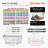 Shuttle Art 310 Colors Alcohol Markers, 309 Colors Dual Tip Art Marker Set Plus Colorless Blender, Micro-tip Pens, White Highlighter Pens, Marker Bag with Holders Perfect for Students Adults Coloring(310 Colors)