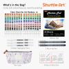 Shuttle Art 310 Colors Alcohol Markers, 309 Colors Dual Tip Art Marker Set Plus Colorless Blender, Micro-tip Pens, White Highlighter Pens, Marker Bag with Holders Perfect for Students Adults Coloring(240 Colors)