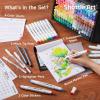 Shuttle Art 310 Colors Alcohol Markers, 309 Colors Dual Tip Art Marker Set Plus Colorless Blender, Micro-tip Pens, White Highlighter Pens, Marker Bag with Holders Perfect for Students Adults Coloring(172 Colors)