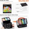 Shuttle Art Alcohol Markers Brush tip, Dual Tip Brush & Chisel Tip Art Marker Set, 50 Colors plus 1 Blender Permanent Marker Pens with Case Perfect for Illustration Students Adults Coloring(51 Pastel Colors Brush & Chisel Tip)