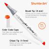 Shuttle Art Alcohol Markers Brush tip, Dual Tip Brush & Chisel Tip Art Marker Set, 50 Colors plus 1 Blender Permanent Marker Pens with Case Perfect for Illustration Students Adults Coloring(51 Colors Brush & Chisel Tip)