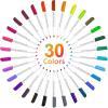 Shuttle Art Permanent Marker, 30 Colors Ultra Fine Point, Assorted Colors, Works on Plastic,Wood,Stone,Metal and Glass for Kids Adult Coloring Doodling Marking(30 Colors with Travel Bag)