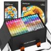 Shuttle Art 310 Colors Alcohol Markers, 309 Colors Dual Tip Art Marker Set Plus Colorless Blender, Micro-tip Pens, White Highlighter Pens, Marker Bag with Holders Perfect for Students Adults Coloring(172 Colors)