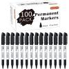 Shuttle Art Permanent Markers, 30 Pack Black Permanent Marker set,Fine Point, Works on Plastic,Wood,Stone,Metal and Glass for Doodling, Marking(100)