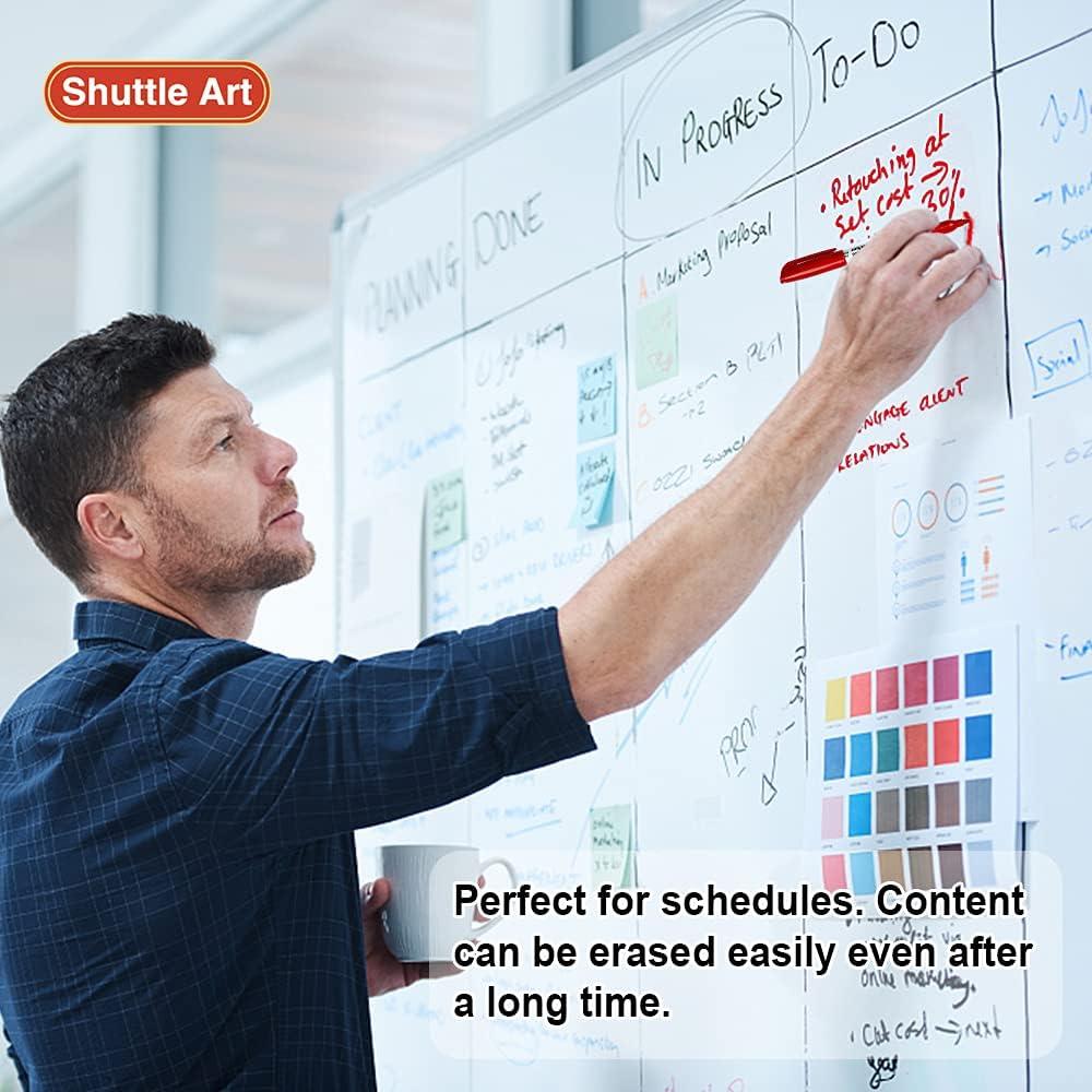 imageShuttle Art Wet Erase Markers 12 Colors 1mm Fine Tip Overhead Projectors Transparency SmudgeFree Markers Works for Laminated Calendars Whiteboard Schedule Glass Wipe with Water15 Pack Red