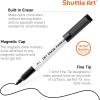 Shuttle Art Dry Erase Markers, 15 Pack Black Magnetic Whiteboard Markers with Erase,Fine Point Dry Erase Markers Perfect For Writing on Whiteboards, Dry-Erase Boards,Mirrors for School Office(15 Pack Whitel Barrel-Black)