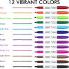 Shuttle Art Wet Erase Markers, 12 Colors 1mm Fine Tip Overhead Projectors Transparency Smudge-Free Markers, Works for Laminated Calendars Whiteboard Schedule Glass, Wipe with Water(12 Colors White Barrel)