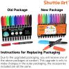 Shuttle Art Wet Erase Markers, 12 Colors 1mm Fine Tip Overhead Projectors Transparency Smudge-Free Markers, Works for Laminated Calendars Whiteboard Schedule Glass, Wipe with Water(12 Colors Black Barrel)
