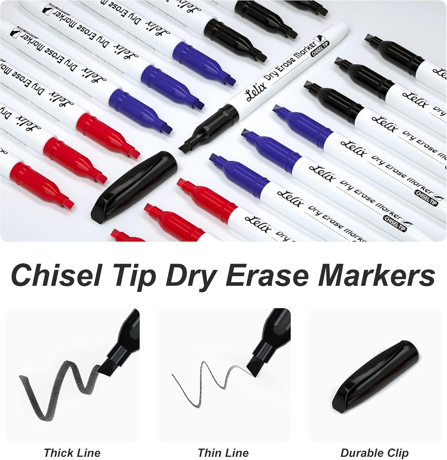imageLelix Dry Erase Markers  42 Pack 14 Colors Chisel Tip Perfect for Kids ampamp School Office Use Whiteboard ampamp Mirror Writing14 Black14 Blue14 Red