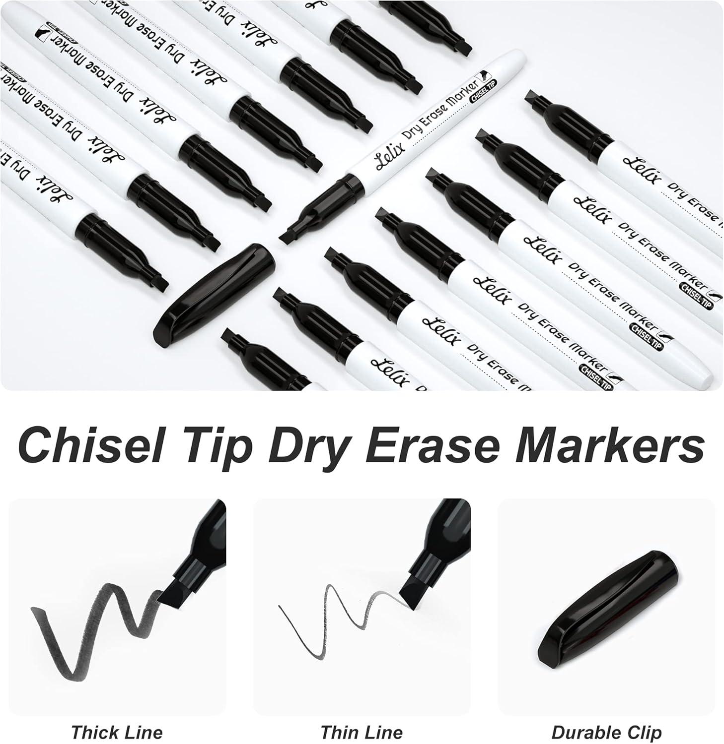 imageLelix Dry Erase Markers  42 Pack 14 Colors Chisel Tip Perfect for Kids ampamp School Office Use Whiteboard ampamp Mirror Writing42 Pack Black