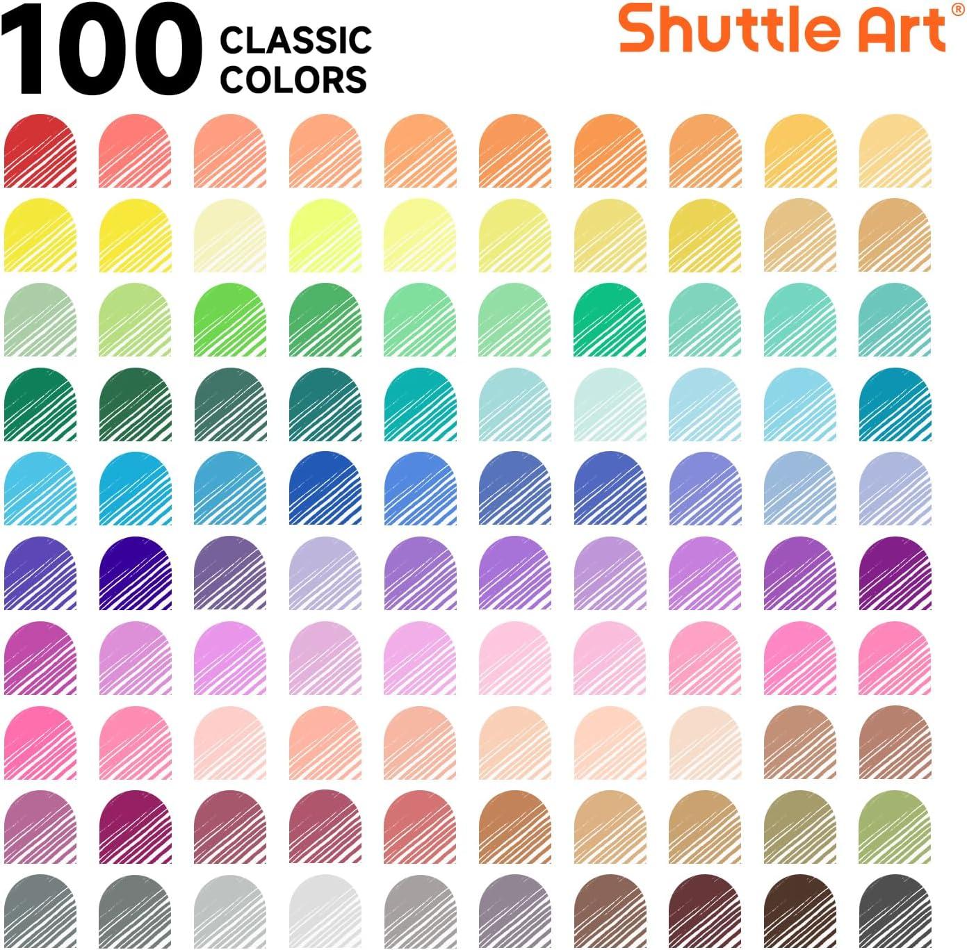 imageShuttle Art Fineliner Colored Pens 100 Colors 038mm Fine Point Pens with Stencils ampamp Adult Coloring Books for Coloring Drawing Detailing Writing Note Taking Calendar and Journal Art Projects100 Colors