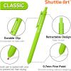 Shuttle Art Ballpoint Pens, 24 Pack Colored Retractable Black Ink Ball Point Pens, Cute Pens 1.0mm Medium Point Quick Drying for Writing Journaling Taking Notes School Office Home(24 Colors)