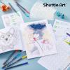 Shuttle Art Fineliner Colored Pens, 100 Colors 0.38mm Fine Point Pens with Stencils & Adult Coloring Books for Coloring, Drawing, Detailing, Writing Note Taking Calendar and Journal Art Projects(100 Colors)