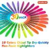 Shuttle Art Highlighters, 15 Colors Pastel Highlighter Pens Assorted Colors, Chisel Tip Dry-Quickly Non-Toxic Highlighter Markers for Adults Kids Highlighting in the Home School Office(30 Colors)