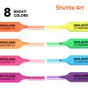 Shuttle Art Highlighters, 8 Assorted Colors Highlighter Pens, Chisel Tip Dry-Quickly Non-Toxic Highlighter Markers for Adults Kids Highlighting on Home School Office(8 Colors)