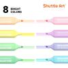 Shuttle Art Highlighters, 8 Assorted Colors Highlighter Pens, Chisel Tip Dry-Quickly Non-Toxic Highlighter Markers for Adults Kids Highlighting on Home School Office(8 Pastel Colors)