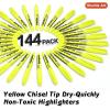 Shuttle Art Yellow Highlighters, 30 Pack Highlighters Bright Colors, Chisel Tip Dry-Quickly Non-Toxic Highlighter markers for Adults Kids Highlighting in Home School Office(144)