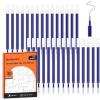 Retractable Gel Pen Refills, Shuttle Art 60 Pack Black Rollerball Gel Ink Pens Refills, Bulk Set, 0.7mm Fine Point for Writing Journaling Taking Notes School Office Home(Blue)