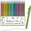 Shuttle Art Ballpoint Pens, 24 Pack Colored Retractable Black Ink Ball Point Pens, Cute Pens 1.0mm Medium Point Quick Drying for Writing Journaling Taking Notes School Office Home(Vintage Barrel–15 Black Ink)