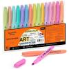 Shuttle Art Highlighters, 15 Colors Pastel Highlighter Pens Assorted Colors, Chisel Tip Dry-Quickly Non-Toxic Highlighter Markers for Adults Kids Highlighting in the Home School Office(15 Pastel Colors)