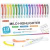 Shuttle Art Pastel Highlighters, 18 Colours Dual Tip Highlighters, Highlighter Markers Assorted Colours, Perfect for Colouring, Underlining, Highlighting, Journaling in School Office Home(18 Colours)